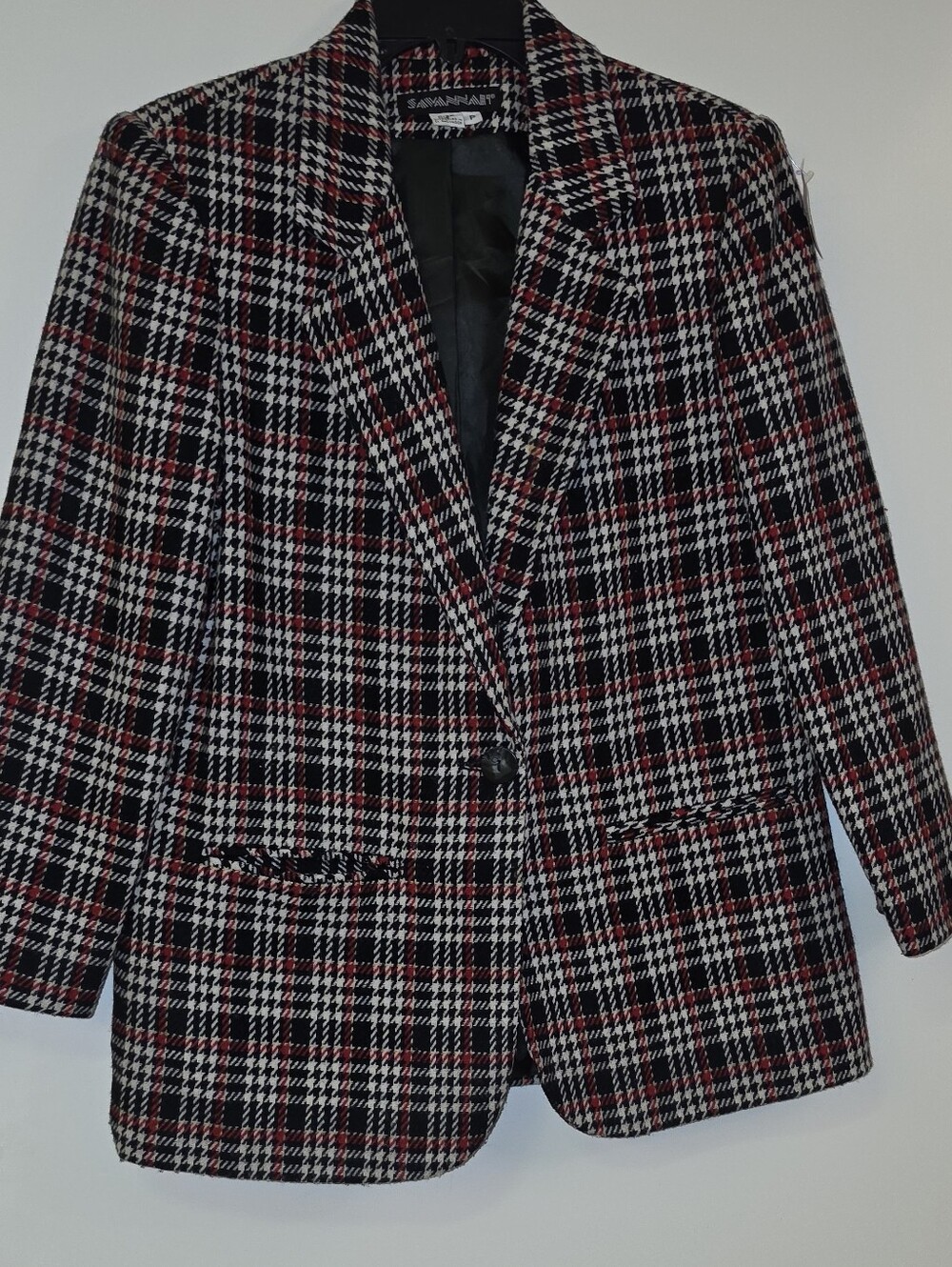 Vintage Savannah Plaid Blazer, 6P